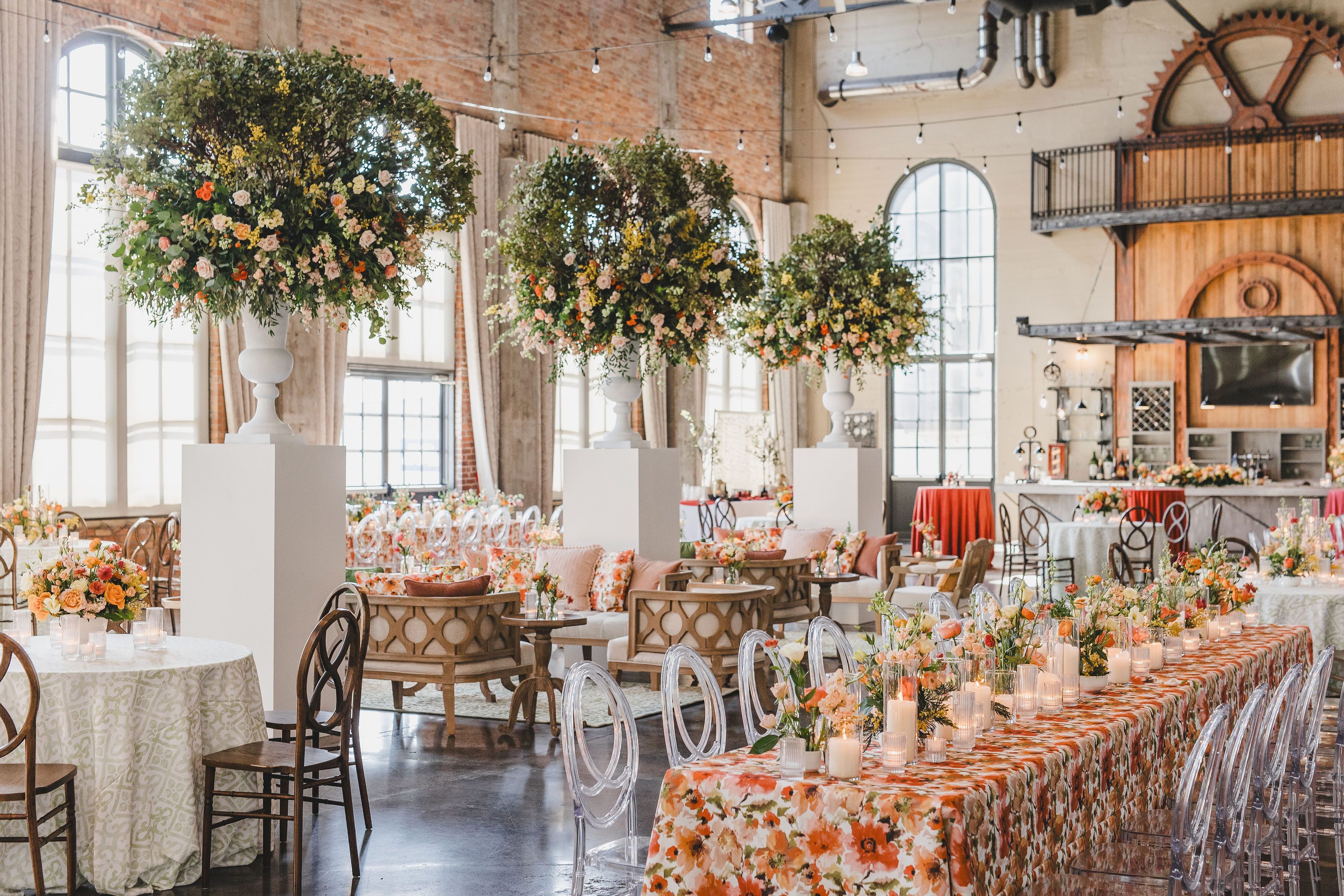 large wedding reception floral arrangements