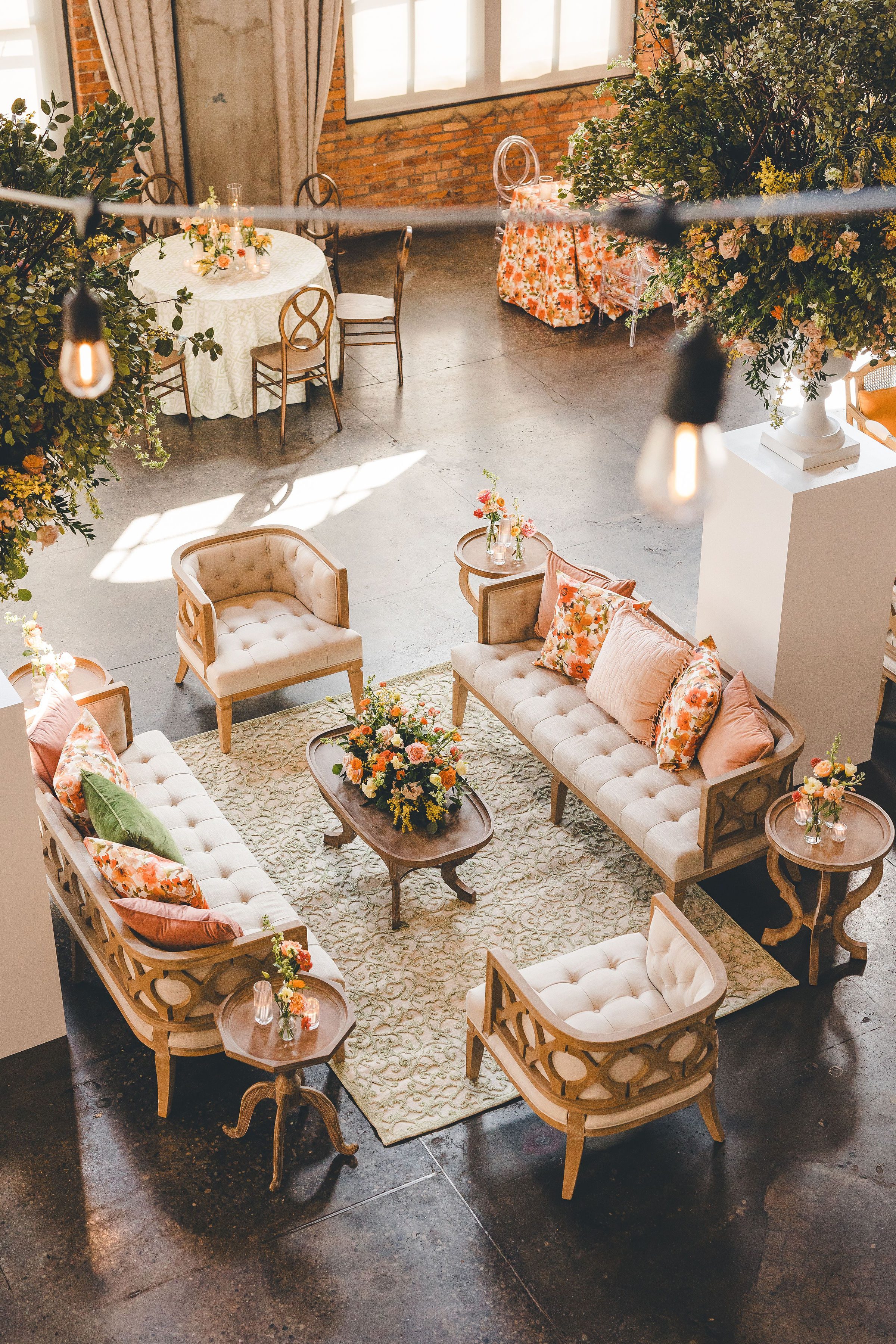 wedding reception sitting area