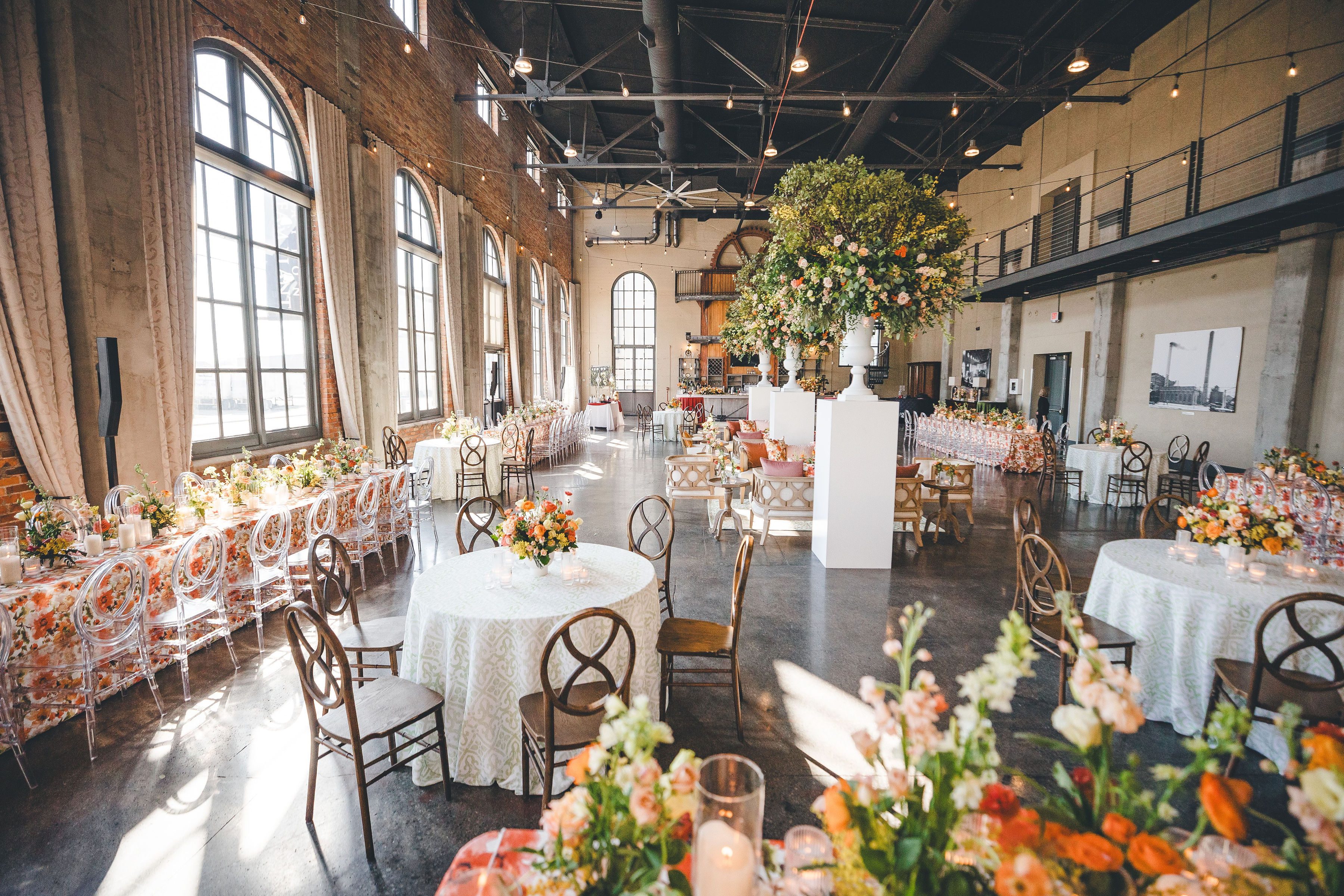 colorful wedding reception flowers