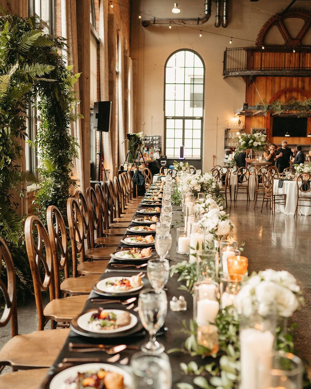 wedding party table at reception