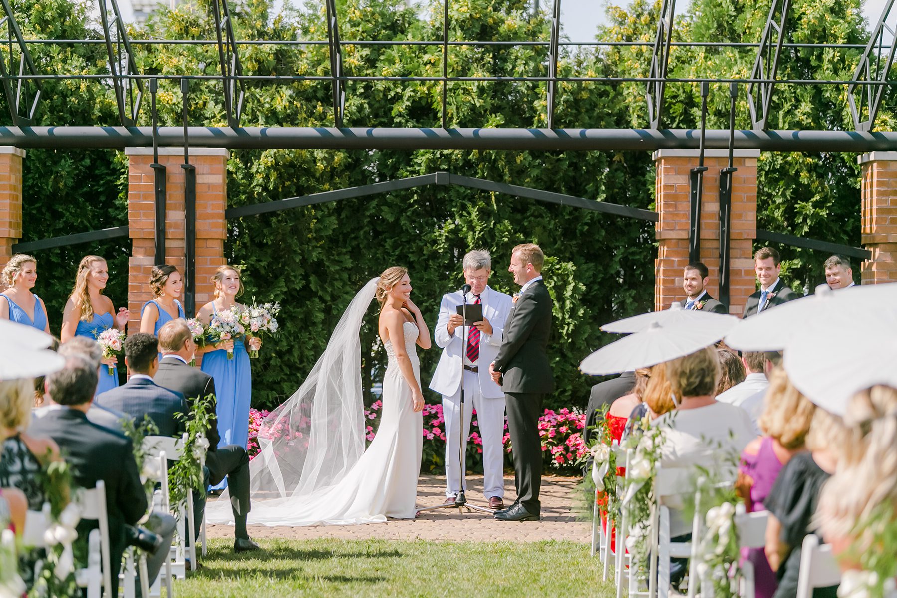outdoor wedding ceremony at the steam plant