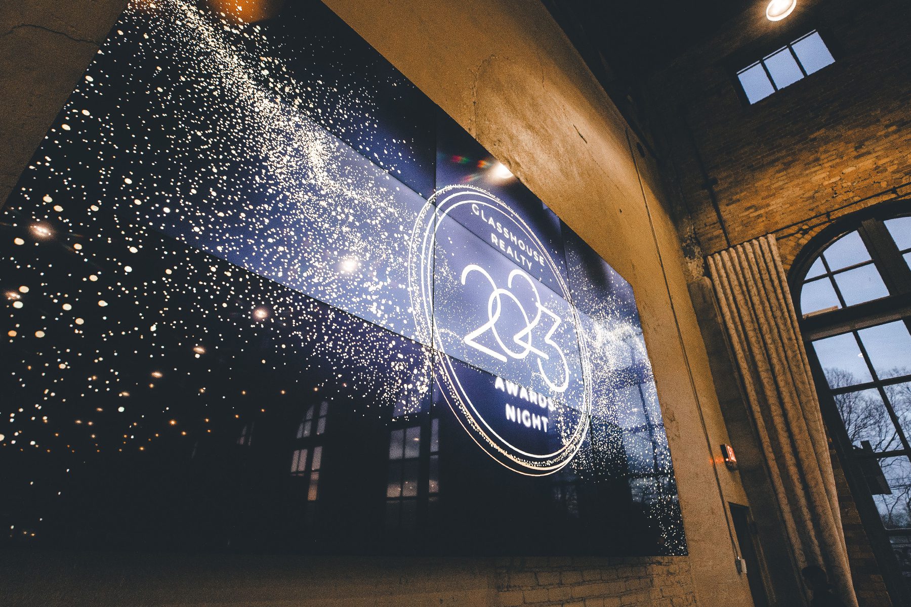 large tv in event venue