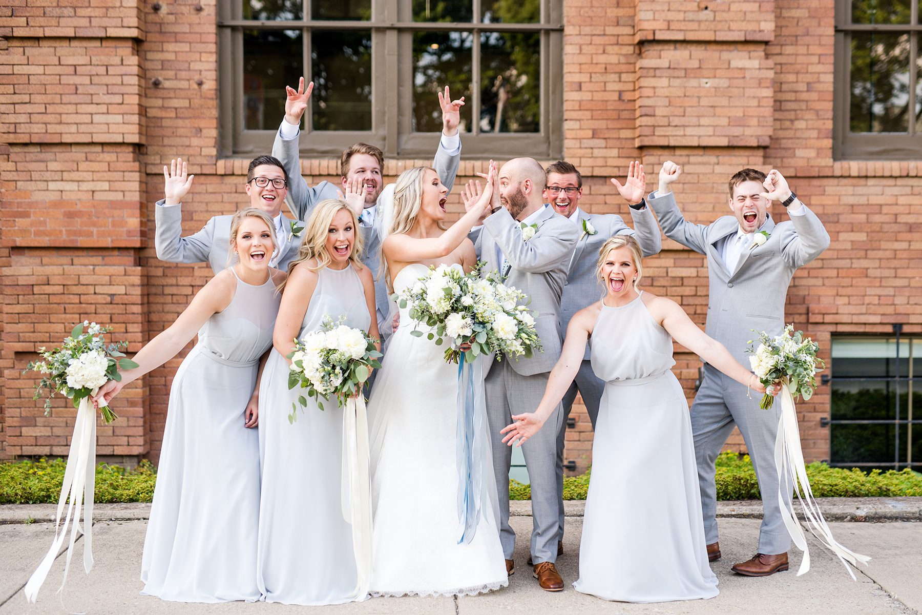 wedding party silly group picture